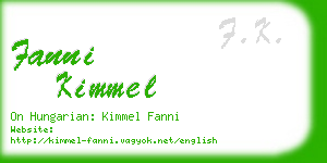 fanni kimmel business card